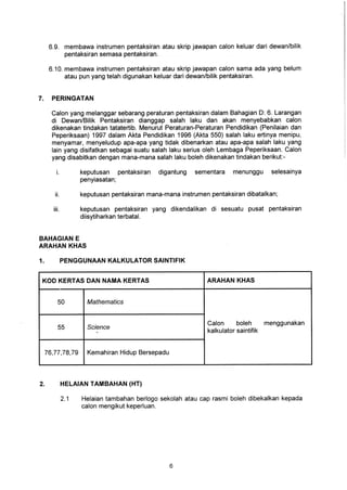 Jadual Waktu PT3 2017