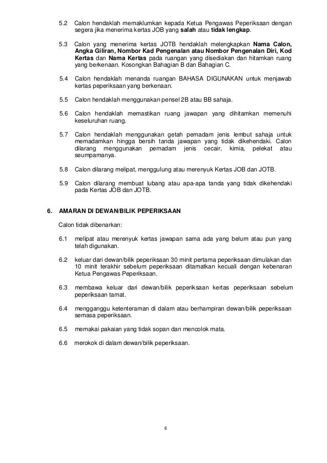 Jadual Waktu SPM 2019