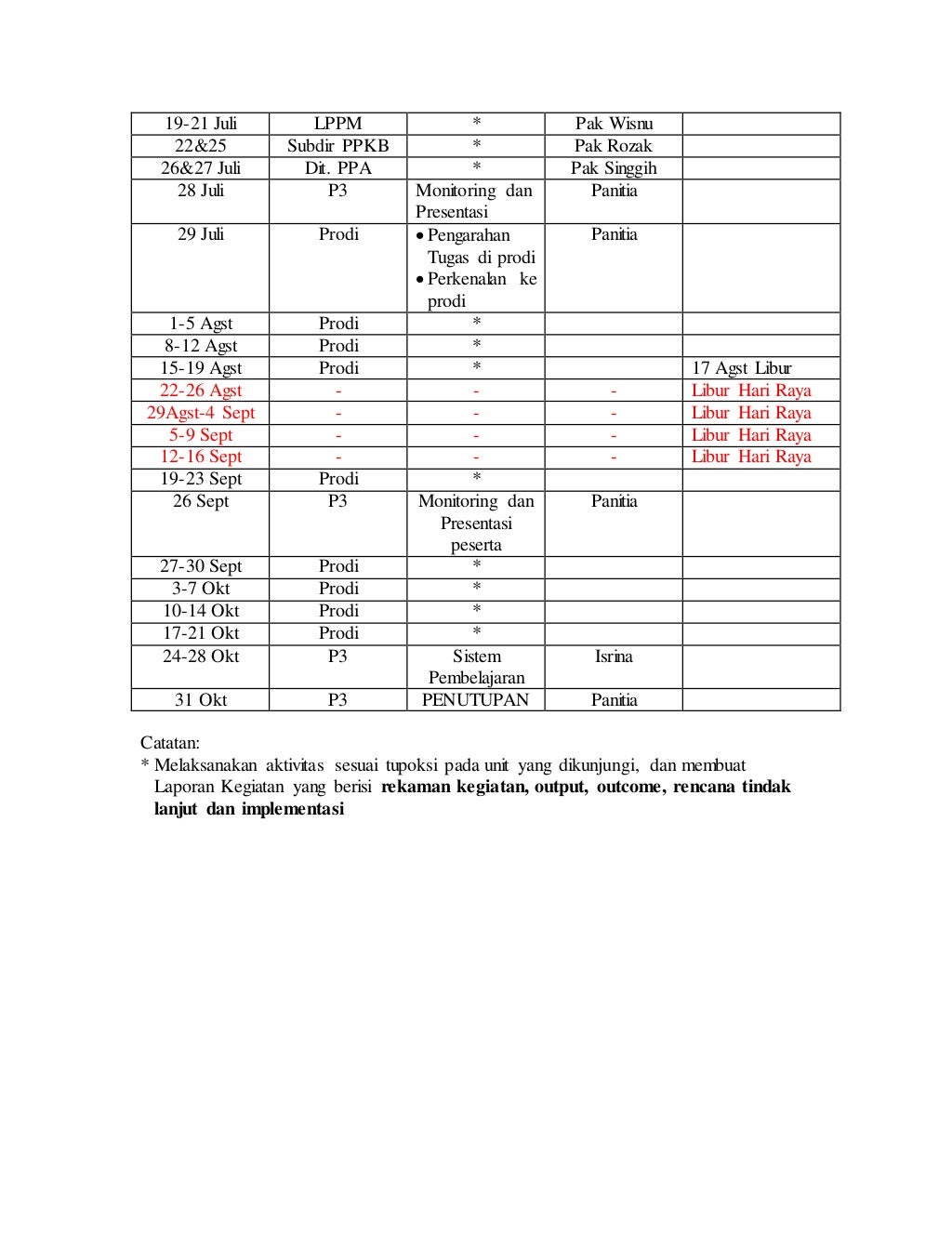 Jadwal
