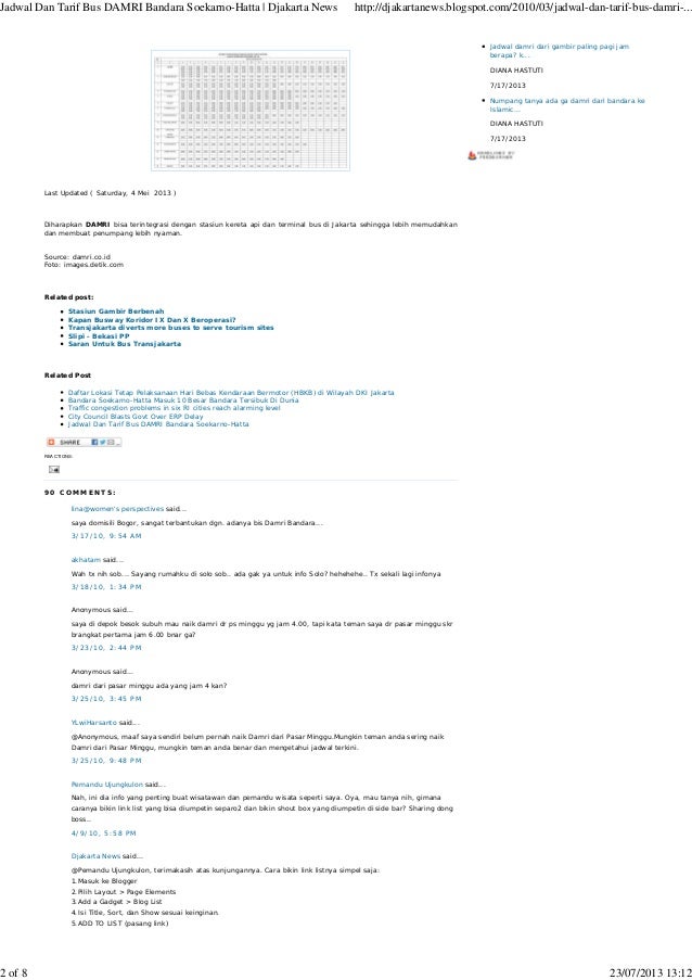 Jadwal dan tarif bus damri bandara soekarno hatta djakarta ...