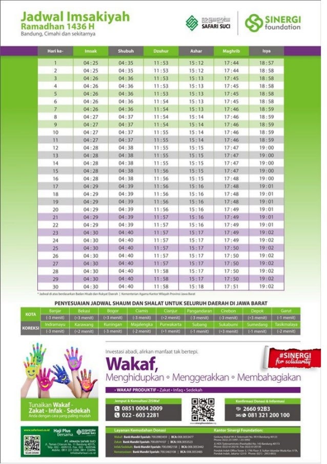 0851 0004 2009 (TSel) Ramadhan 2015, Jadwal Imsak Bandung 