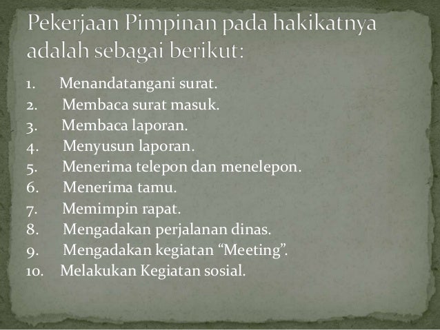 Jadwal Kegiatan Pimpinan Presentation