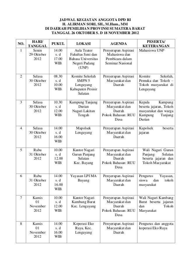 Jadwal KKD Okt - Nov 2012 (Lampiran II)