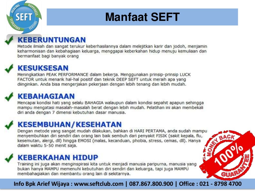 Jadwal Training SEFT 2015 Jadwal Terapi SEFT Terdekat 2015
