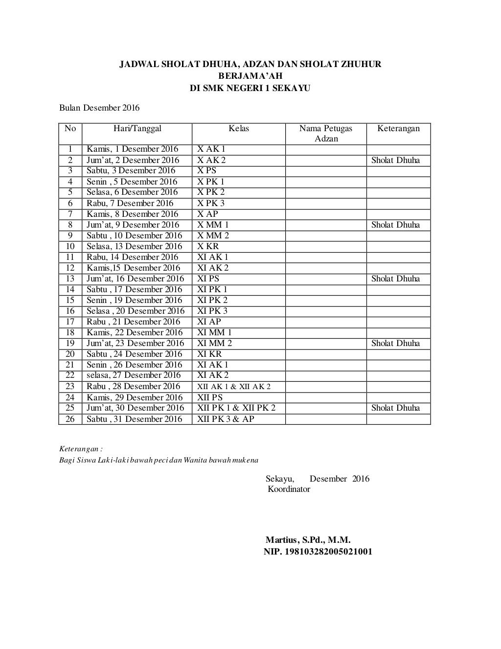Jadwal sholat