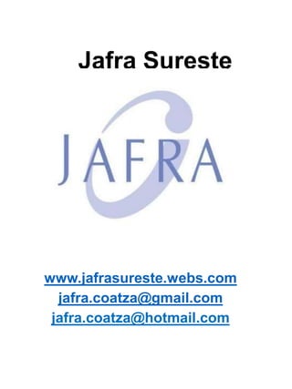 Jafra Sureste




www.jafrasureste.webs.com
  jafra.coatza@gmail.com
 jafra.coatza@hotmail.com
 