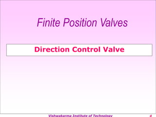Vishwakarma Institute of Technology
Direction Control Valve
Finite Position Valves
 