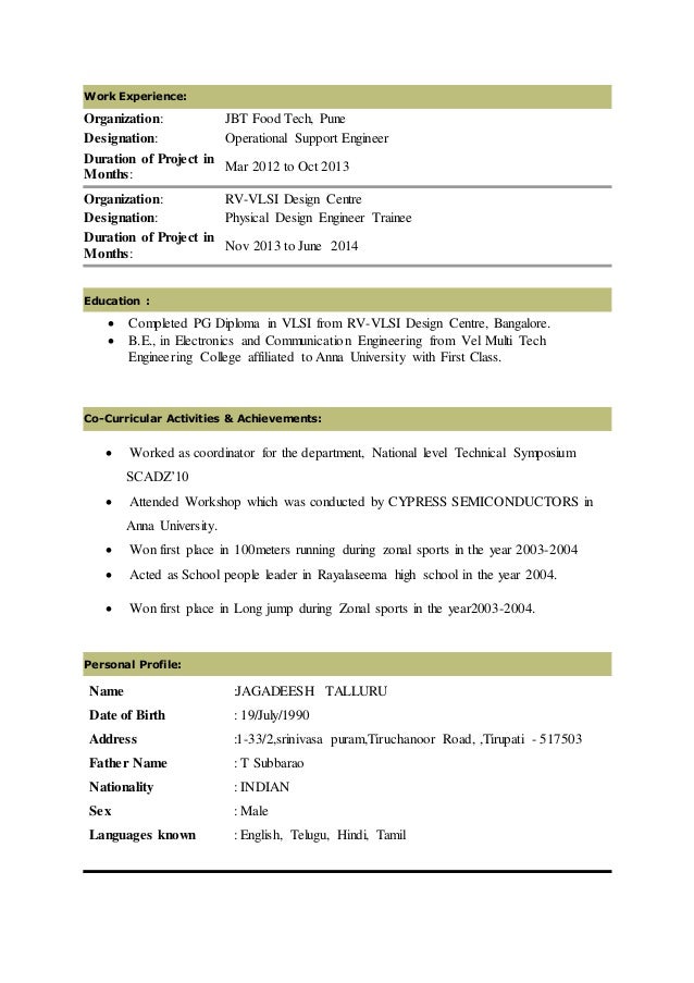 Rv resume