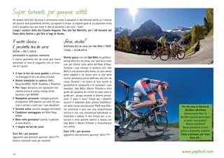 Super tornanti per gomme sottili
Gli amanti della bici da corsa si sentiranno come in paradiso in Val Venosta anche se il motivo
del piacere sarà puramente terreno. La ragione è chiara: la regione gode di un piacevole clima
mite e propone tour per tutte le idee di paradiso e per tutti i livelli.
Lungo i sentieri della Via Claudia Augusta, fino alla Val Martello, per i 48 tornanti del
Passo dello Stelvio o giù fino al lago di Garda…

Il nostro classico –
il pacchetto bici da corsa

03.04. – 09.11.2014
prenotabile in qualsiasi momento
Il nostro pacchetto bici da corsa può essere
prenotato in caso di soggiorno con un minimo di 7 giorni.
•	 2 tour in bici da corsa guidati a settimana (noleggio di bici da corsa incluso)
•	 Riviste tematiche in camera: BIKE,
MountainBIKE, TOUR, Roadbike e Pedaliero
•	 Per i tour: borraccia, set riparazioni con
camera d’aria di scorta, energy drink,
barretta e gel MAXIM
•	 Navigatore personale: noleggio gratuito
di dispositivi GPS Garmin con oltre 25 tracciati e cartine a colori per i tour desiderati
•	 Servizio extra: servizio lavaggio bicicletta
•	 Condizioni vantaggiose nel Bike-Shop
MAXX
•	 Biker-Info giornalieri tramite il padrone
di casa Martin
•	 1 maglia da bici da corsa
Euro 99,– per persona
aggiuntivi alla pensione gourmet Aktiv+Plus
(esclusi eventuali costi per navette)

14

„Forza, vecchio!”

Settimana bici da corsa con Udo Bölts e TOUR
15.06. – 22.06.2014
Niente paura: con voi Udo Bölts, ex professionista della bici da corsa, non sarà duro come
con Jan Ullrich sulla salita dell’Alpe d’Huez.
Tuttavia i suoi consigli vi saranno utili. Udo
Bölts è una persona alla mano, un caro amico
dello Jagdhof e da alcuni anni la star della
nostra settimana estiva dedicata alla bici da
corsa. Durante i sei giorni di tour avrete la
possibilità di conoscerlo e di ascoltare i suoi
aneddoti. Udo Bölts, Martin Pirhofer e altre
guide del paradiso dei ciclisti di Laces sono le
guide per i gruppi secondo le diverse prestazioni. E dopo il tour? Tempo per i dibattiti
tecnici! Il redattore della rubrica Test&Technik della rivista specializzata TOUR Jens Klötzer arricchirà il giro con una chiacchierata
tecnica e con una consulenza individuale su
materiale e seduta. E non finisce qui: a colazione e cena potrete sedervi a tavola con
Udo Bölts e Martin Pirhofer e chiacchierare
con calma.
Euro 379,– per persona
aggiuntivi alla pensione gourmet Aktiv+Plus

Per chi ama la libertà di
decidere all‘ultimo
Volete essere liberi di
decidere quando partecipare
ai nostri tour guidati?
Nessun problema!
Basta prenotarsi la sera
prima e prepararsi a partire.
Costo a persona, per tour:
Euro 20,–

www.jagdhof.com

 