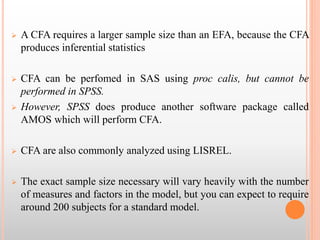 Cfa Statistics Factor analysis | PPTX