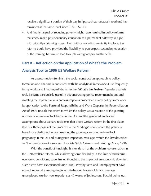Welfare reform essay