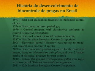 História do desenvolvimento de
biocontrole de pragas no Brasil
 
