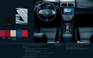Grün          Braun                                       Motorhaube mit Lufteinlässen




                                                          Exklusiv für XKR




Radiance*           Claret*          Winter Gold*            Kyanite Blue*              Salsa
Erhältlich bis   Erhältlich ab       Informationen zur
   Juni 2009        Juni 2009    Verfügbarkeit erhalten
                                          Sie von Ihrem
                                         Jaguar Händler




                                                                             D E R N E U E 5 , 0 - L I T E R -V 8 - KO M P R E S S O R                                     ABGEBILDETES   B O N D - G R A I N - S I T Z E I N WA R M C H A R C OA L
                                                                                                                                                                           INTERIEUR
                                                                             ACTIVE DIFFERENTIAL CONTROL                                                                                  PA N E E L E A U S D U N K L E E I C H E

                                                                             R-STYLING                                                                                                    I N S T R U M E N T E N TA F E L ,
                                                                                                                                                                                          A R M AT U R E N TA F E L O B E R S E I T E , K O N S O L E
                                                                                  - Te m p e r a t u r r e g u l i e r e n d e L u f t e i n l ä s s e a u f
                                                                                                                                                                                          U N D L E N K R A D I N WA R M C H A R C OA L
                                                                                    der Motorhaube
                                                                                  - R-Logo in Kopfstützen, Armaturentafel,
                                                                                    Ta c h o m e t e r u n d L e n k r a d

                                                                                  - E x k l u s i v e L e i c h t m e t a l l f e l g e n i m D e s i g n „ Ta m a n a “

                                                                                  - Vier Auspuffendrohre

                                                                             E X K L U S I V E PA N E E L E I N D U N K L E M A L U M I N I U M
                                                                             ODER DUNKLER EICHE
 