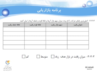 Ali Jahedi
Dec 2015
‫بازاریابی‬ ‫برنامه‬
 