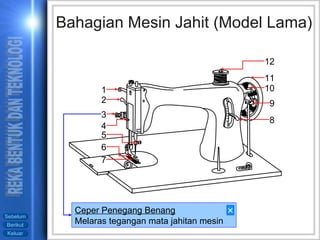 Bahagian Mesin Jahit (Model Lama) Ceper Penegang Benang Melaras tegangan mata jahitan mesin  