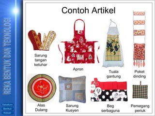 Contoh Artikel Poket dinding Beg serbaguna Alas Dulang Pemegang periuk Sarung tangan ketuhar Sarung Kusyen Apron Tuala gantung 