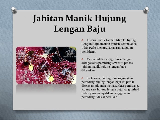 Jahitan Manik Hujung Lengan Baju
