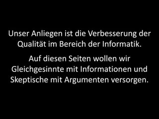 Jahresversammlung Informatik SAQ 2014