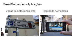 SmartSantander - Aplicações
Vagas de Estacionamento Realidade Aumentada
 