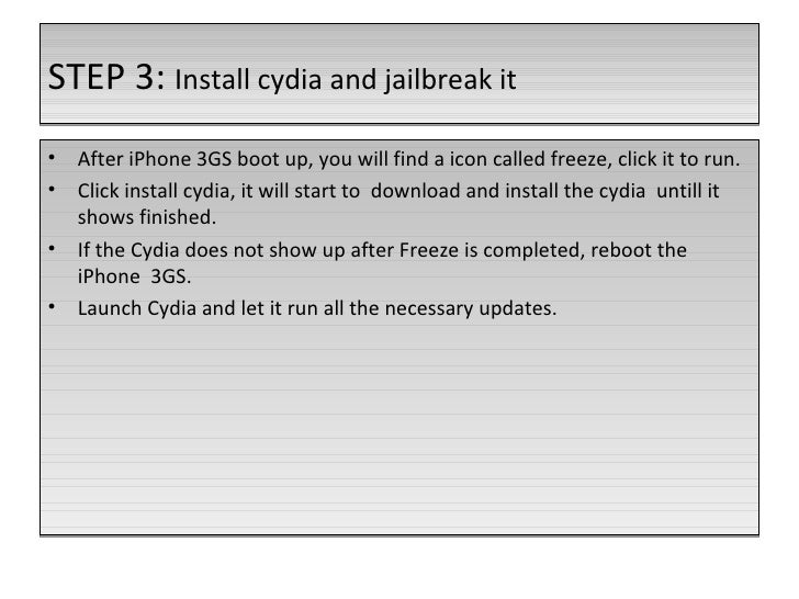 How To Jailbreak And Unlock Iphone 3gs