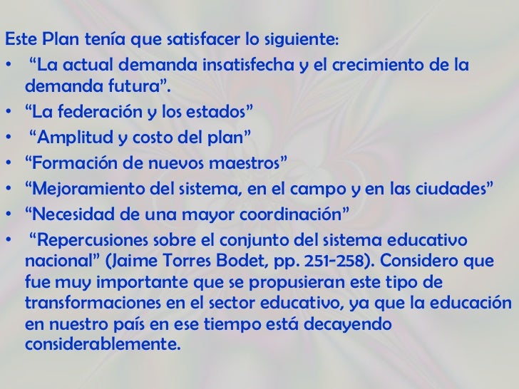 Jaime torres bodet y el plan de 11