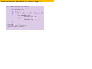 Sender Site: Main File Which define CRC procedure  Page - 2 