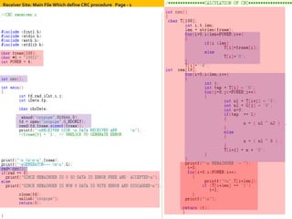 Receiver Site: Main File Which define CRC procedure  Page - 1 