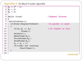 Algorithm 4   Go-Back-N sender algorithm (continued) 