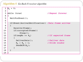 Algorithm 4   Go-Back-N receiver algorithm 