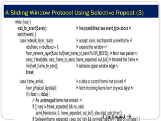 A Sliding Window Protocol Using Selective Repeat (3) Continued   