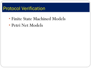 Protocol Verification Finite State Machined Models Petri Net Models 