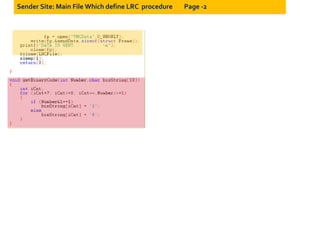 Sender Site: Main File Which define LRC  procedure  Page -2 