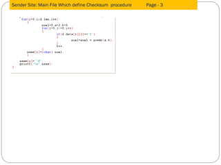 Sender Site: Main File Which define Checksum  procedure  Page - 3  