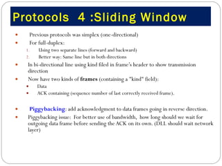 Protocols  4 :Sliding Window ,[object Object],[object Object],[object Object],[object Object],[object Object],[object Object],[object Object],[object Object],[object Object],[object Object]