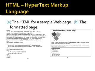 (a)  The HTML for a sample Web page.  (b)  The formatted page. (b) 