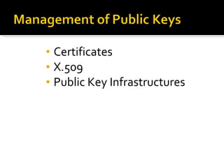 Certificates X.509 Public Key Infrastructures 