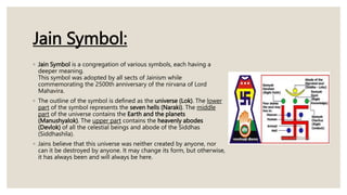 Jain Symbol:
◦ Jain Symbol is a congregation of various symbols, each having a
deeper meaning.
This symbol was adopted by ...