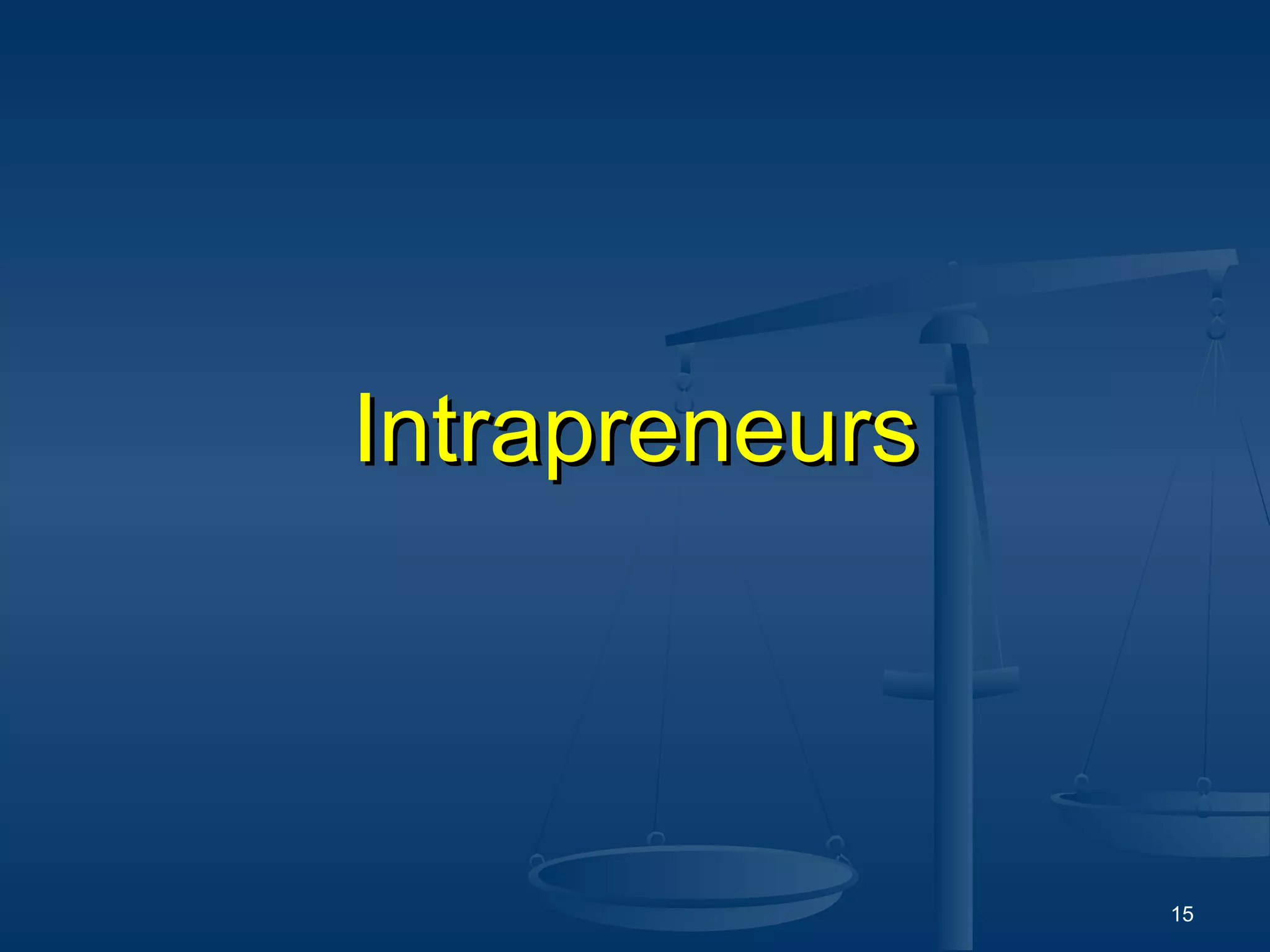 Intrapreneurs



                15
 