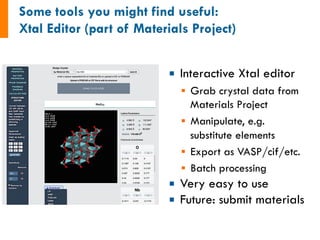 The Materials Project: An Electronic Structure Database for Community ...