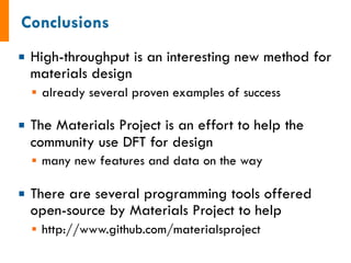 The Materials Project: An Electronic Structure Database for Community ...