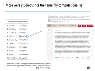 40
More were studied since then (mainly computationally)
Tshitoyan, V. et al. Unsupervised word embeddings capture
latent ...
