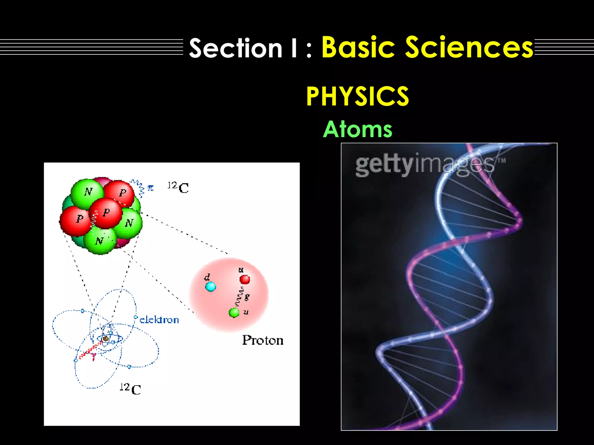 Section I : Basic Sciences
PHYSICS
Atoms

 