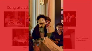 Congratulations to G. Ceder!
5
2008
2011
The OG Materials
Project server
 