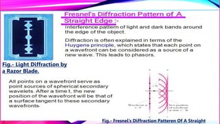 .
Fig.- Fresnel’s Diffraction Patteren Of A Straight
Fig.- Light Diffraction by
a Razor Blade.
 