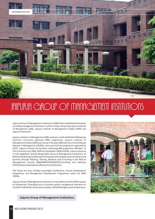 Jaipuria MBA Placement 2013 | PDF