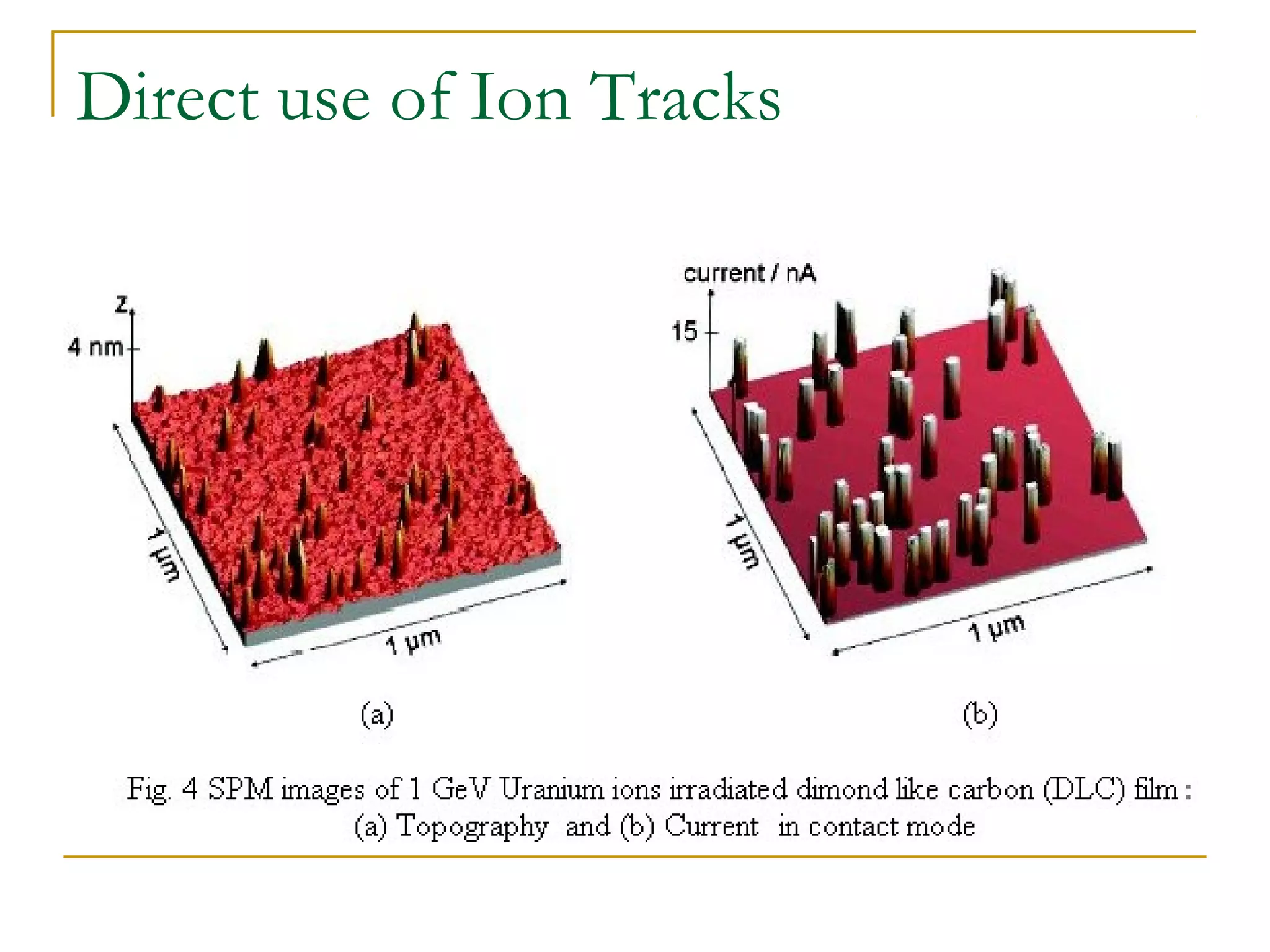 Direct use of Ion Tracks 
 