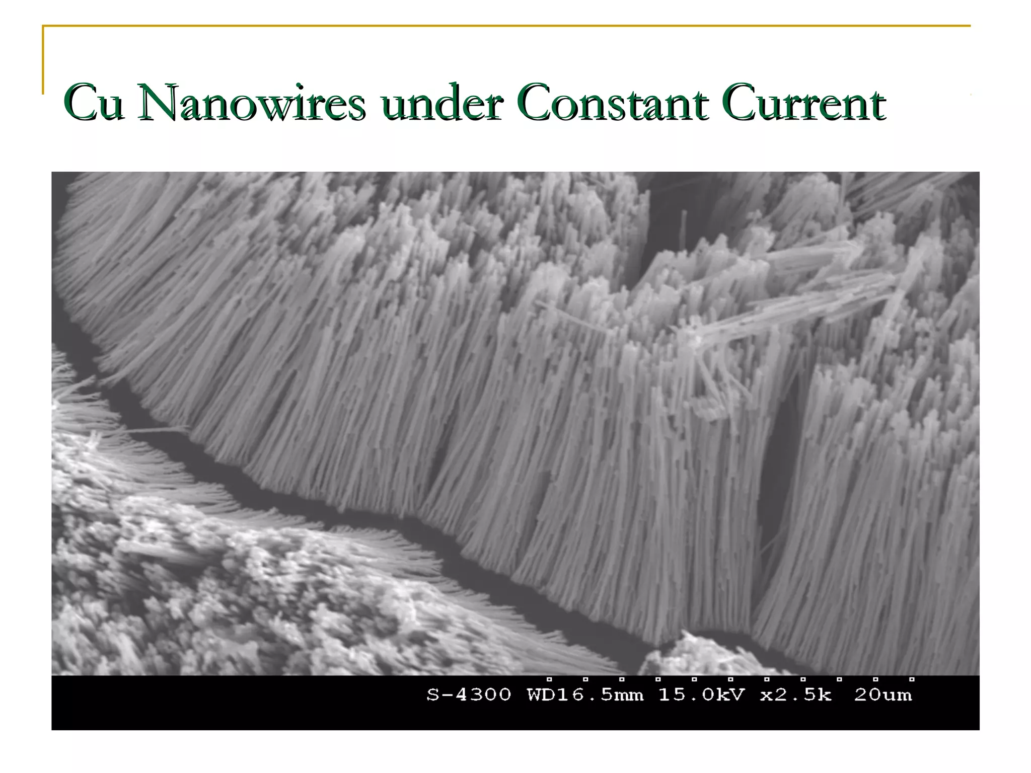 CCuu NNaannoowwiirreess uunnddeerr CCoonnssttaanntt CCuurrrreenntt 
 