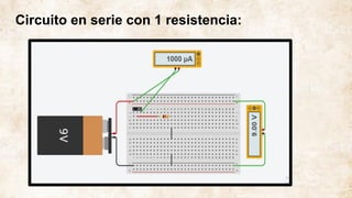 Circuito en serie con 1 resistencia:
 