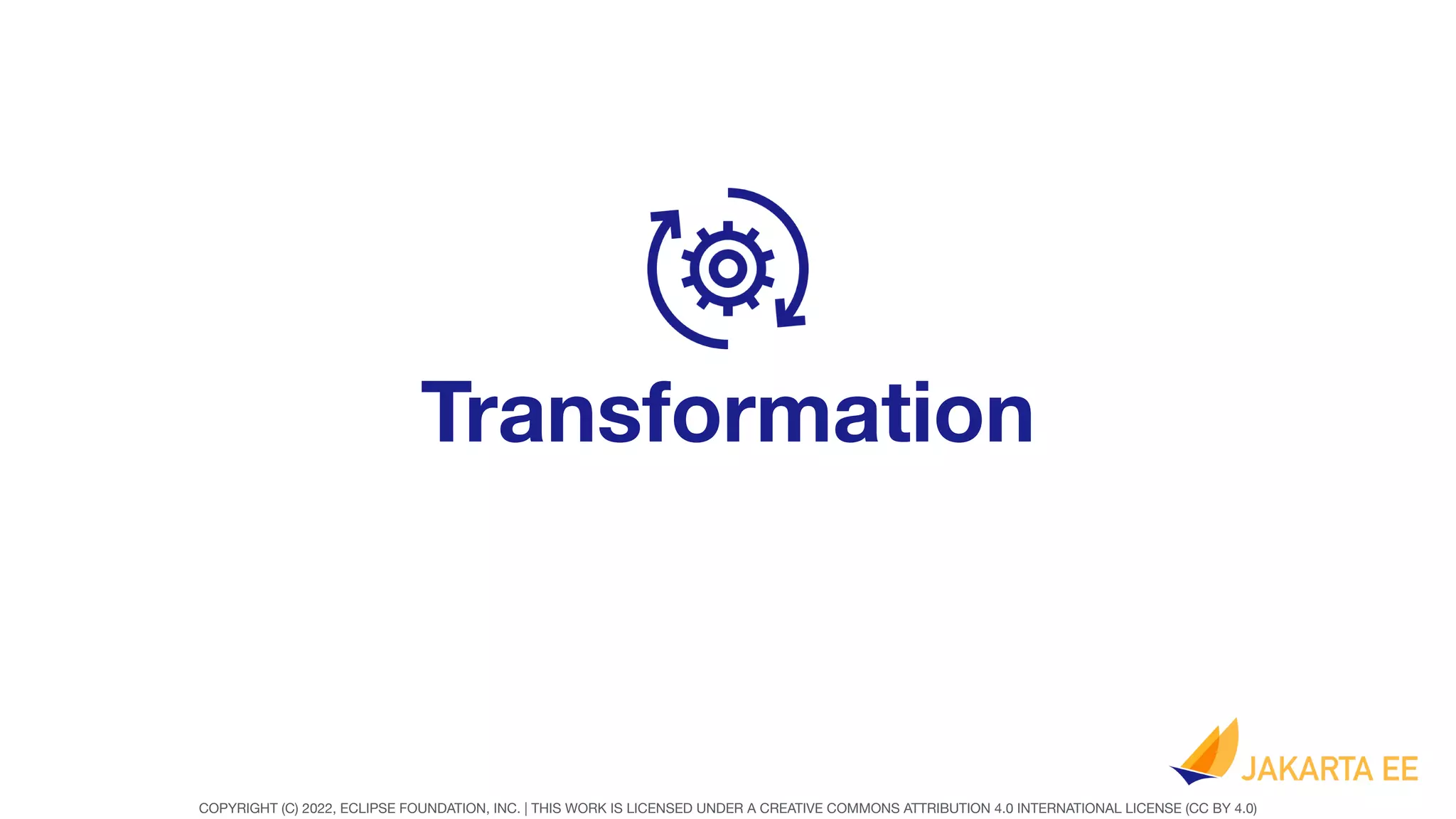 COPYRIGHT (C) 2022, ECLIPSE FOUNDATION, INC. | THIS WORK IS LICENSED UNDER A CREATIVE COMMONS ATTRIBUTION 4.0 INTERNATIONAL LICENSE (CC BY 4.0)
Transformation
 