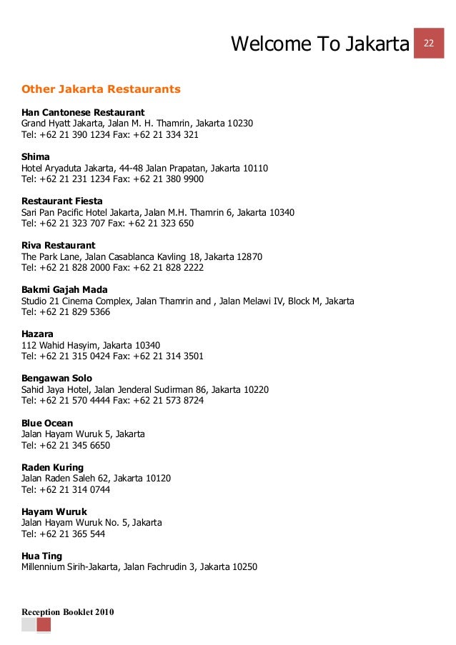 Jakarta Reception Booklet Pmbs